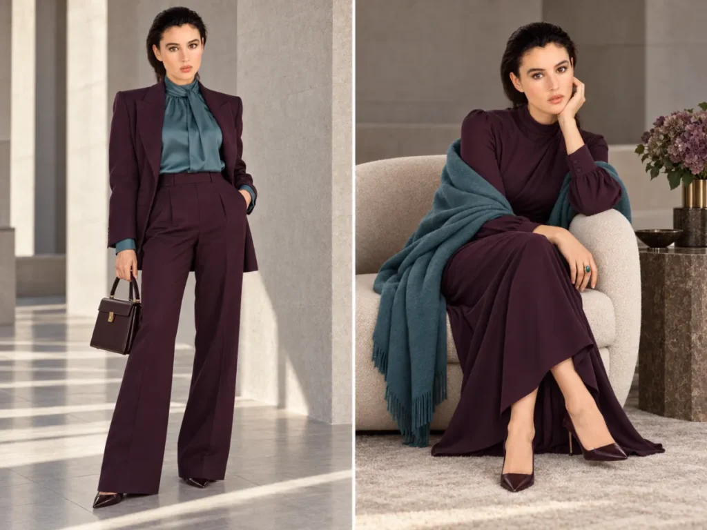فیروزه‌ای و بادمجانی